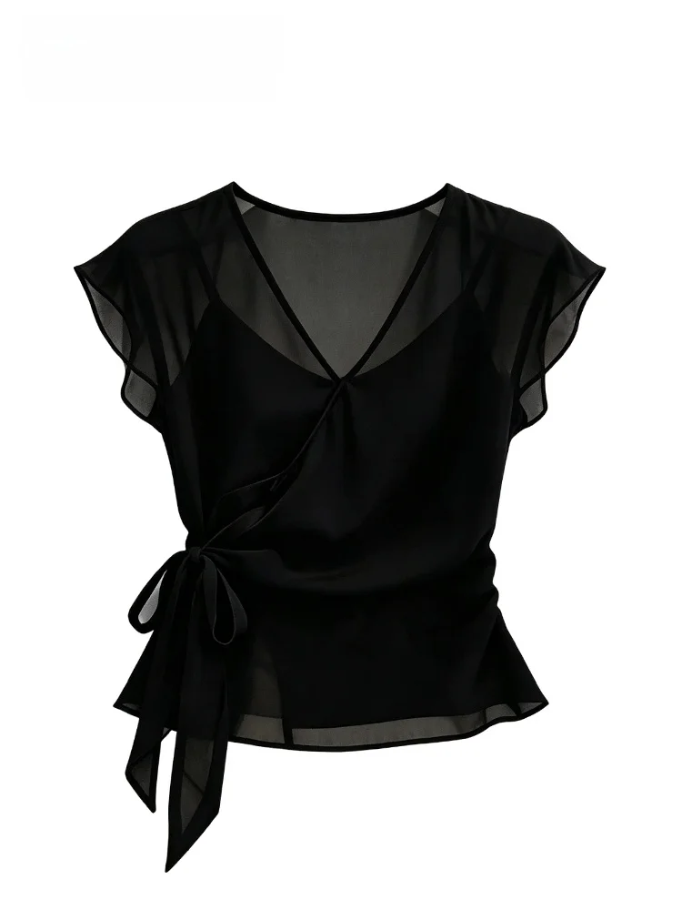 

CaraCLUB plus Size Short Sleeve Shirt Fashionable Versatile Slimming Summer New Style Women's Top Breathable Comfortable Fit