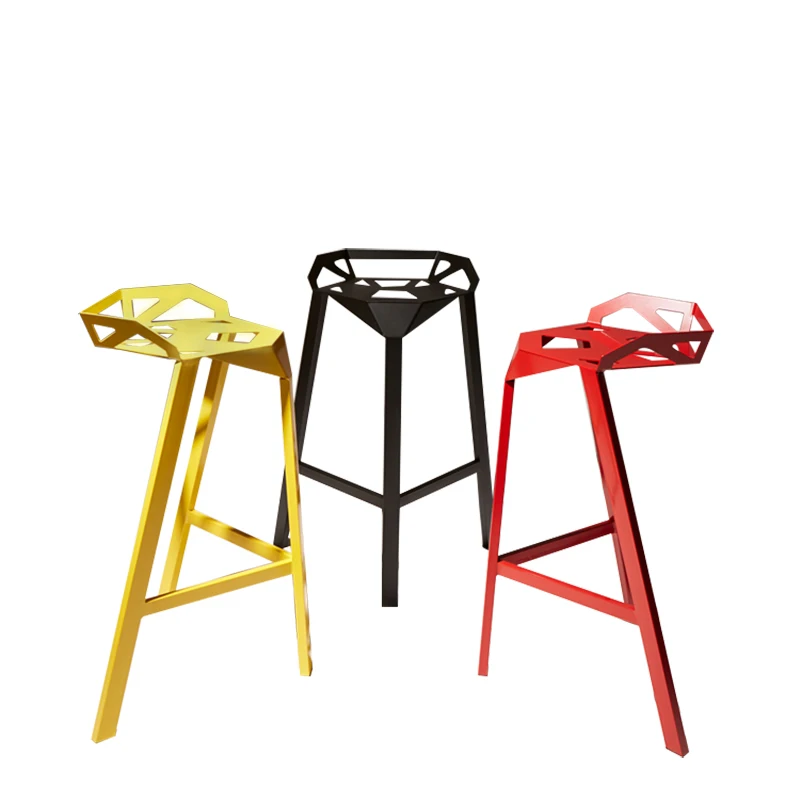 

Modern Minimalist Wrought Iron Bar Counter Chair High Stool Fashion Creative Stool