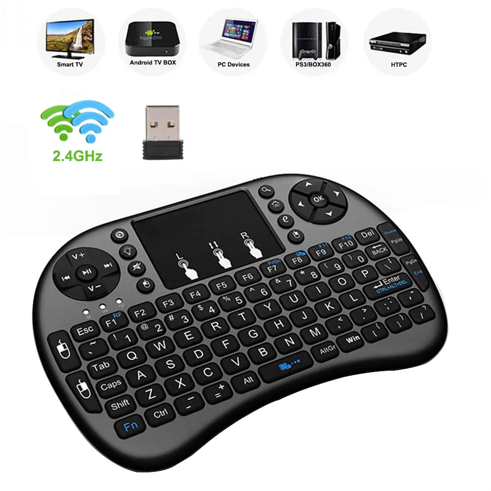 Wechip I8 Russian English Version 2.4GHz Wireless Keyboard Air Mouse with Touchpad Handheld Work with Android TV BOX Mini PC 18