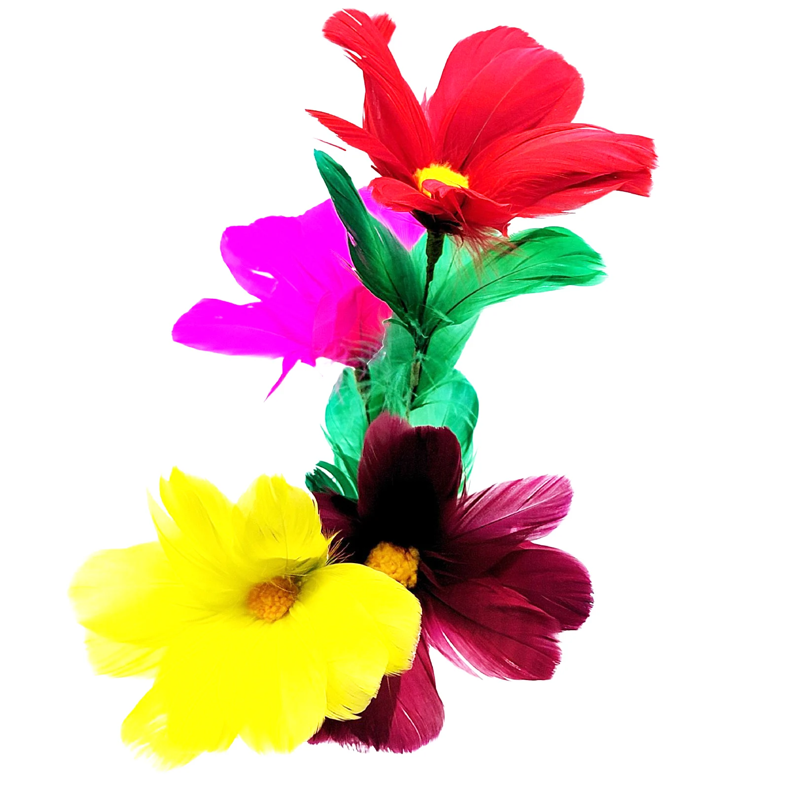 Professional Instant Appearing Sun Flower Trick Realistic Feather Bouquet from Sleeve for Stage Close Up Magic No Skill Needed