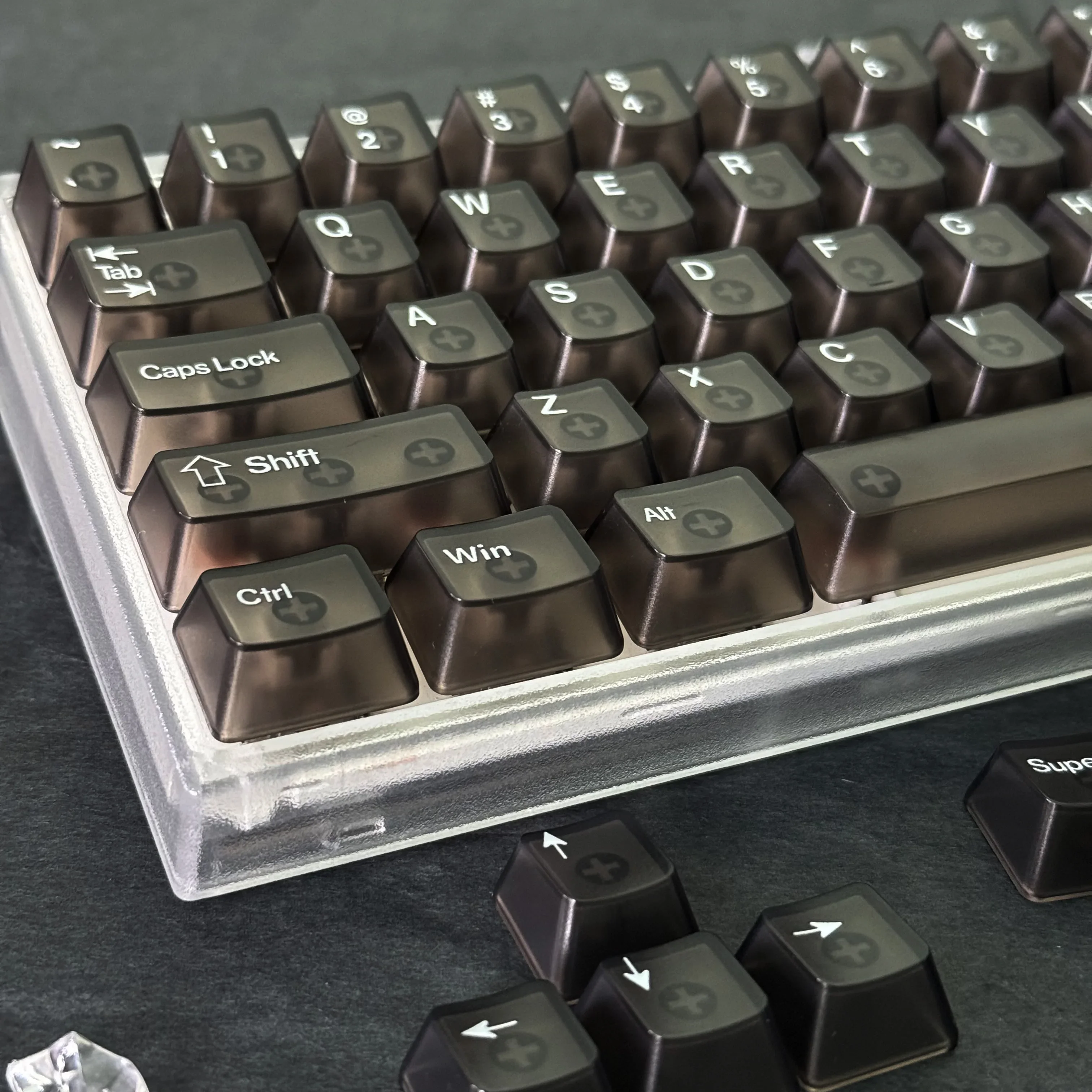 Black & White Matte Fog/Full Transparent Keycaps RGB Backlit Custom DIY Replacement Keycaps for 60% 75% 96% Mechanical Keyboards