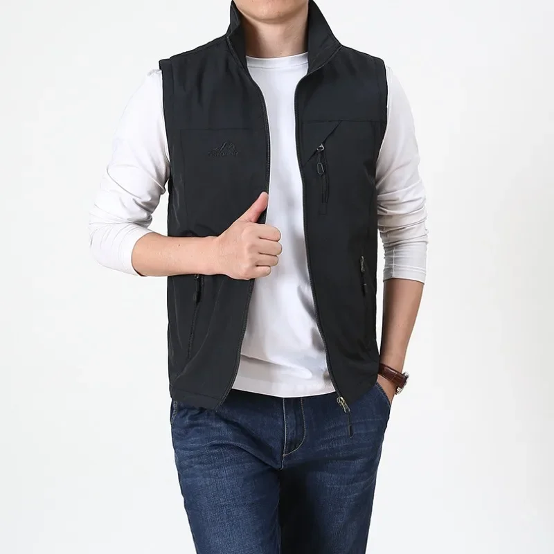 Male Sports Sleeveless Camping Jacket Professional Denim Size Vest Man Vests Fishing Luxury Work Men's Large Clothing  Hunting