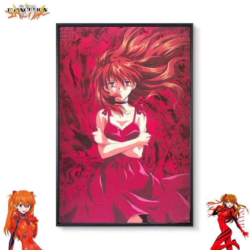 

EVA Asuka Langley Soryu anime merchandise cartoon cute poster wall art creative 2D decoration for boys and girls bedroom gift