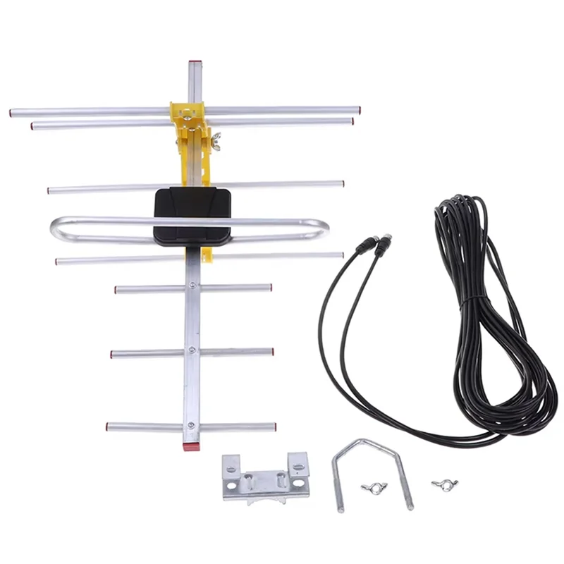 

【Flash Sale】TV Antenna 100Mile 10Db Amplified 8 For Yagi For UHF/VHF/FM HDTV Outdoor Antenna Accessories