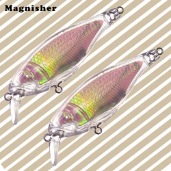 Magnisher 10pcs Inner Foil Minnow Blanks for Fishing Lures DIY Artificial Hard Baits 9cm 10.5g Rattling Wobble Unpainted Bait