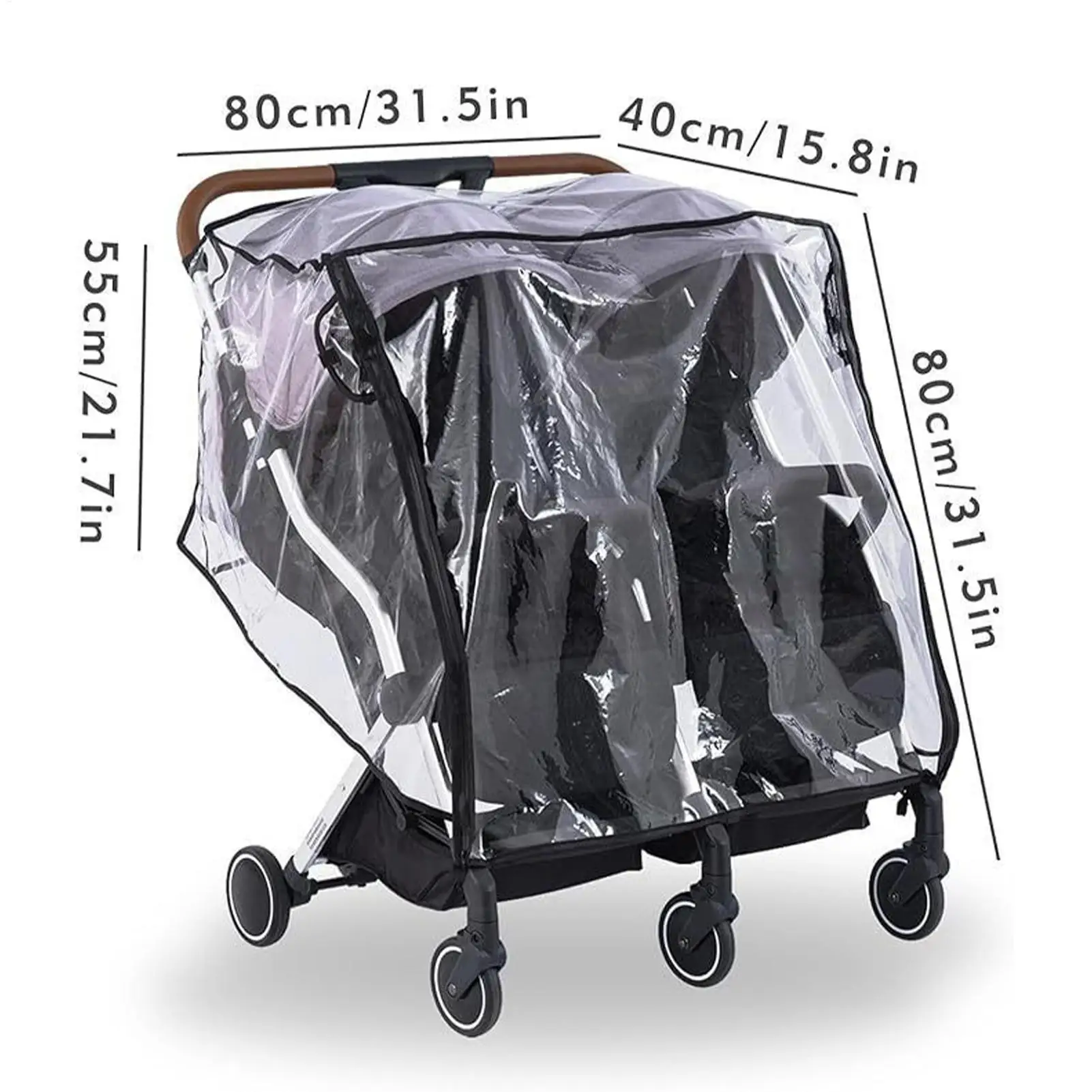 Cochecito cubierta de lluvia impermeable transpirable a prueba de viento al aire libre cochecito de bebé escudo meteorológico para invierno verano viajes al aire libre diario