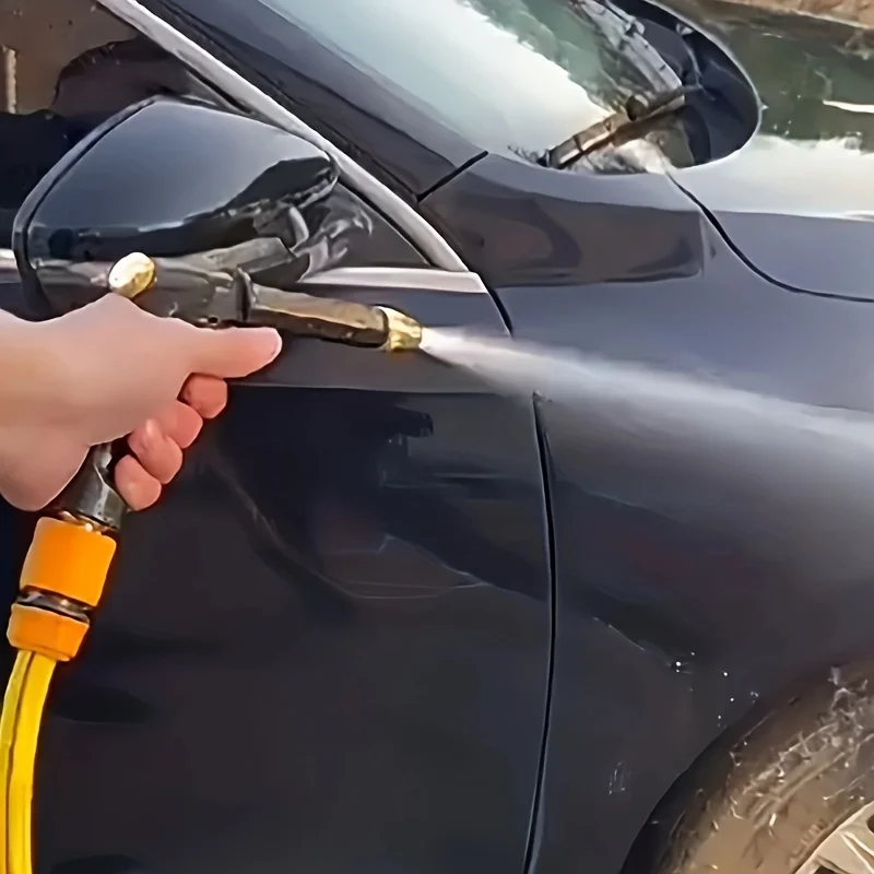 4-teiliges Hochdruck-Autowaschpistolen-Set mit verdicktem, langem Stiel und kupferbeschichteter Düse für den Einsatz im Haushalt und am Auto. – Detail 9