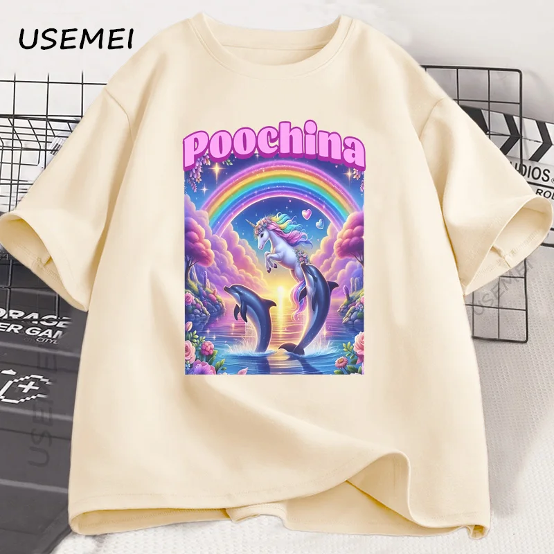 

Poochina T-Shirt Brain Rot Tee Ironic Funny Meme Tshirt Unhinged Graphic Tee Trendy Cotton Short Sleeve Stupid T Shirt Tops