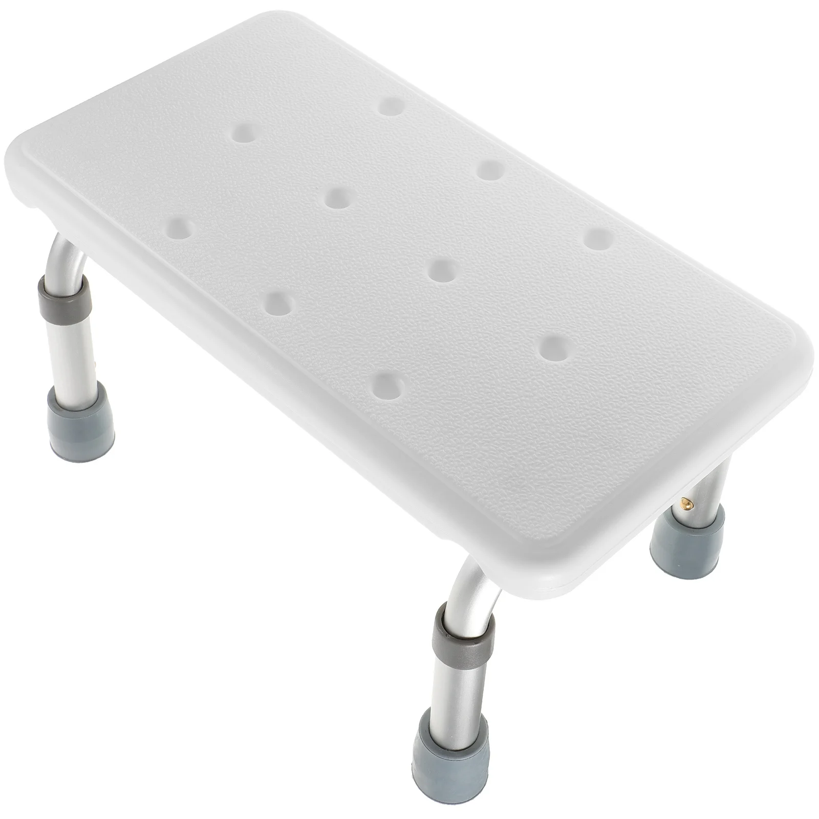 1 szt. Regulowany stołek do kąpieli 41x22 cm z antypoślizgowym siedziskiem z PE i ramą ze stopu aluminium dla seniorów, dorosłych i kobiet w ciąży, udźwig 200 kg