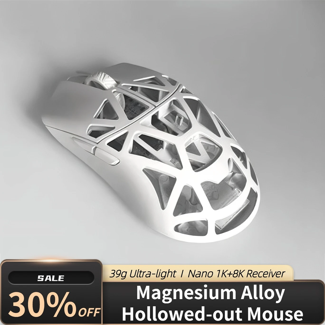 

Полая мышь WLMOUSE Beast X Pro из магниевого сплава, сверхлегкая мышь 39 г, проводное двухрежимное соединение 2,4G, нано-приемник 1K + 8K