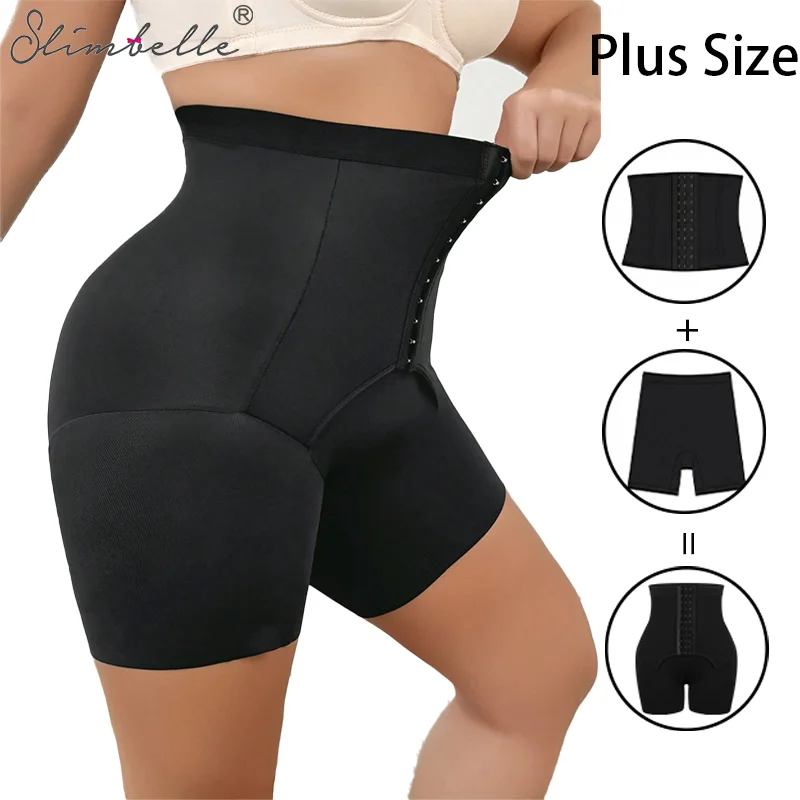 

Slimbelle XL-4XL Sexy Shapewear Panties for Women Breathable Tummy Control Soft Butt Lifter Slimming Underwear Hook Faja Shorts