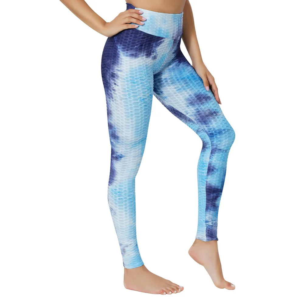 Mallas Push Up anticelulitis de cintura alta para mujer, Leggings sexys de tinta Tie Dye para gimnasio, entrenamiento, Fitness, correr,