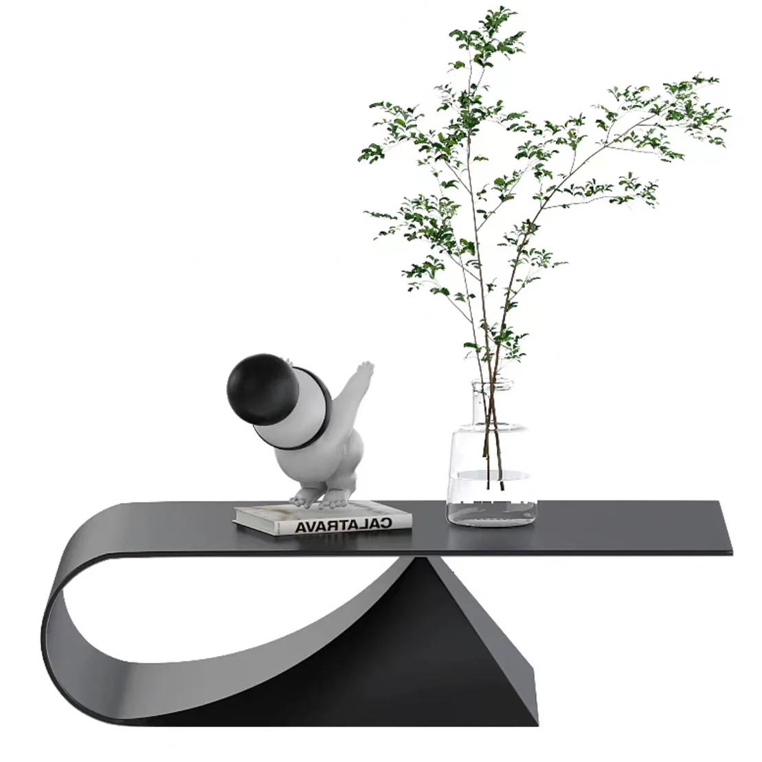 

Light luxury stainless steel creative coffee table Modern creative fashion living room Hotel sales department