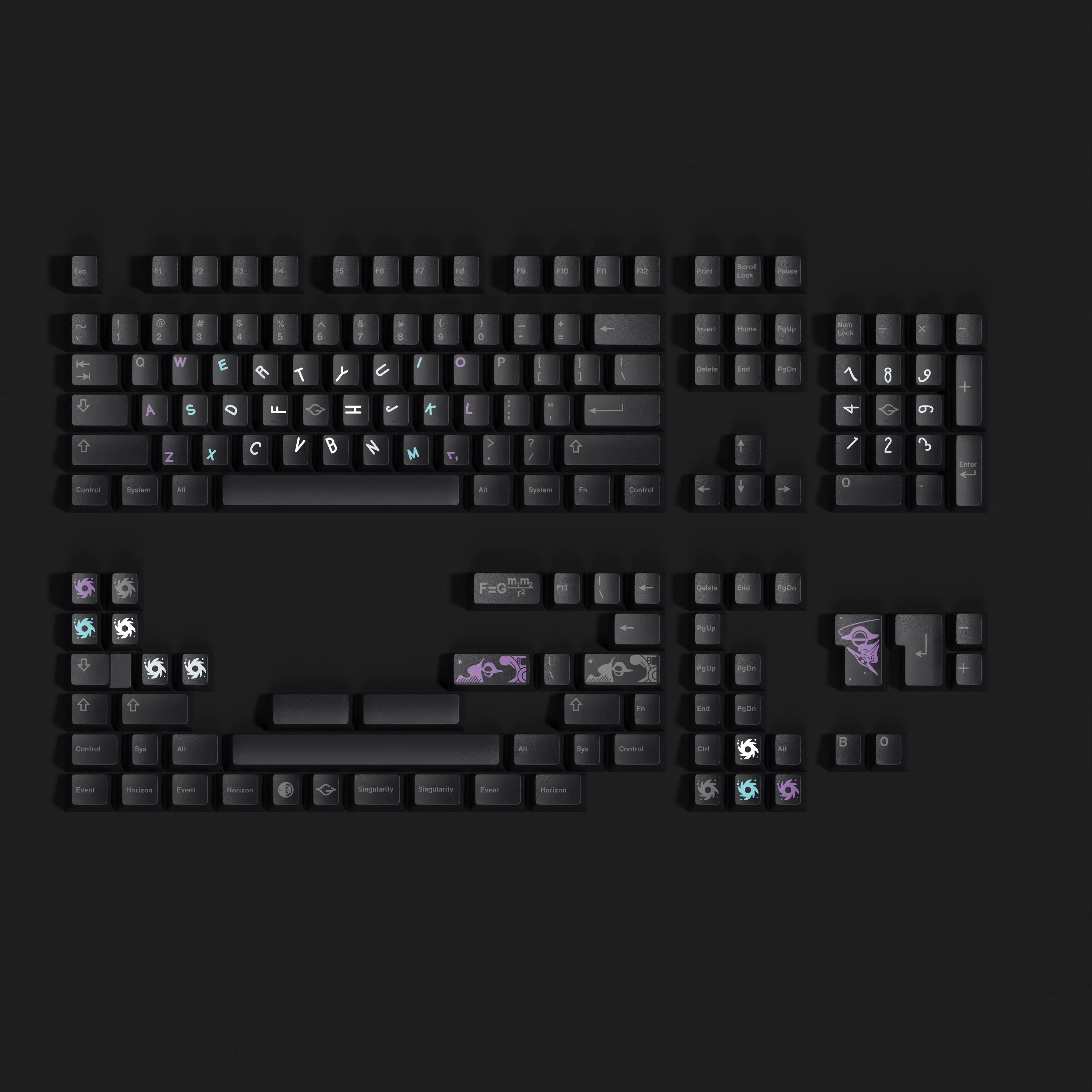 GMK Singularity - Customized Keyboard PBT Sublimation Original Height Keycap Split Spaces