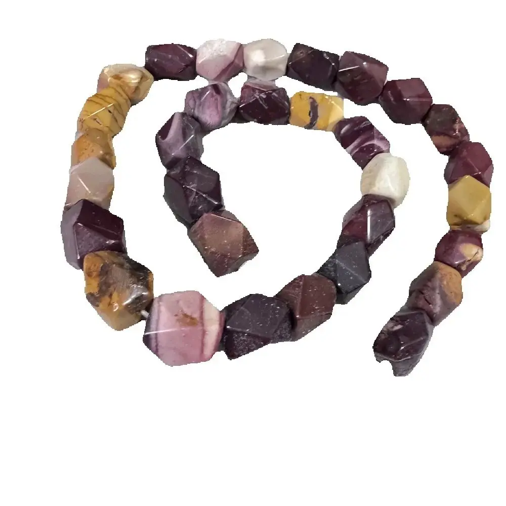 Wholesale Genuine Mookaite Stone Bead 10-14mm Faceted Nugget Gemstone Necklace Jewelry Making Beads Strand Length 15