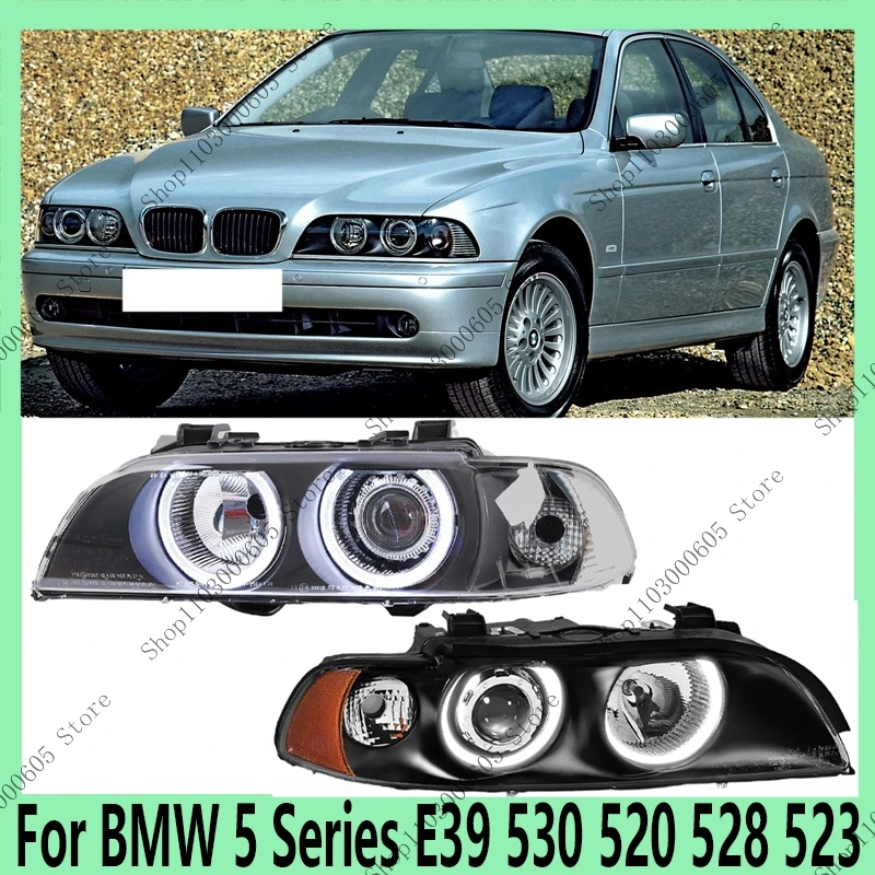 

Для BMW 5 серии E39 530 520 528 523 Автомобильный внешний передний бампер, фара поворота, дальний и ближний свет, дневные ходовые огни