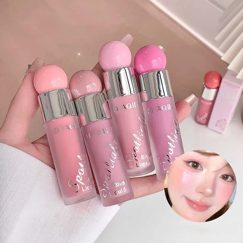 أحمر الخدود السائل ماكياج المياه الخفيفة هلام أحمر الخدود بارد دافئ لهجة NudePink السائل روج تمييز سطع الوجه الكورية نمط ماكياج #4