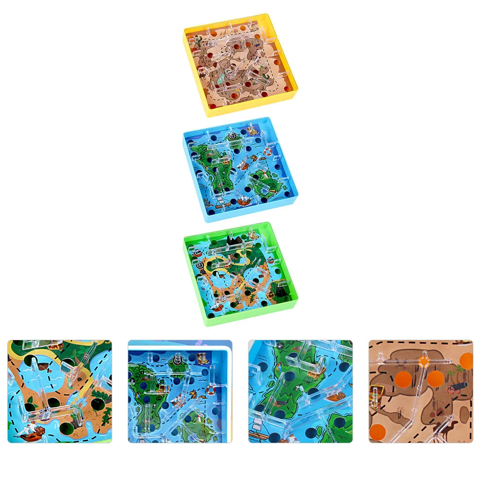 

3 PCS Kids Toy Treasure Hunt Maze Funny Child Balance 10x10cm Exercise Educational for Cartoon Game