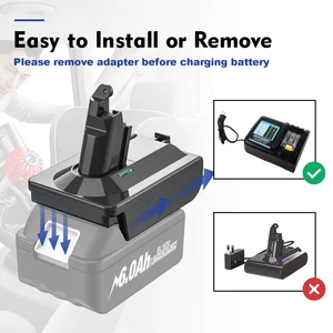 Adaptor untuk Makita / Dewalt / Milwauke Konverter Baterai Lithium 18V ke Alat Penyedot Debu Seri Dyson V6 V7 V8 DC58/SV11 / SV10 6 adaptor baterai dyson penjualan terbaik - №
