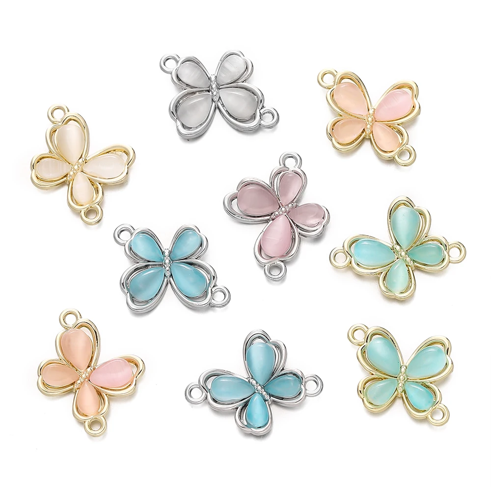 1pcs Alloy with Crystal Rhinestone Charms Colorful Butterfly Pendants for DIY Necklace Earrings Crafts Jewelry Making Supplies