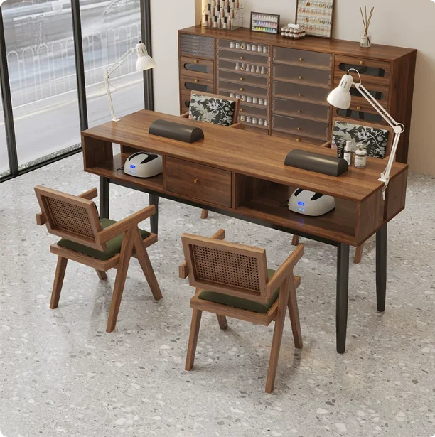 Double-seat Manicure Table Vacuum Modern Minimalist Station Setlightweight Single-person Workstation Specially Designed For