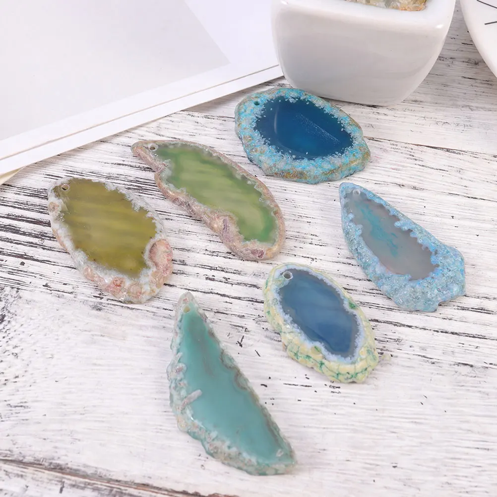 

15pcs Colorful Agate Slices Natural Gemstone DIY Accessories Pendant Coasters Napkin Ring Wedding Decor Stones
