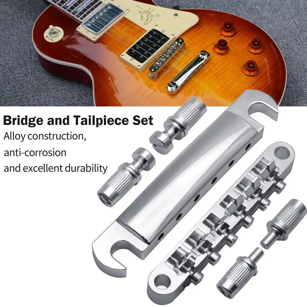 

1 Set Guitar Bridge Tailpiece Kit With Studs Upper Lower String Bridge Puller Plate Compatible for Les Paul SG Electric Guitar