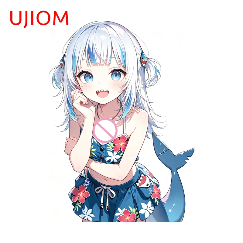 UJIOM Gawr Gura Hololive Kawaii Wall Sticker Pocket Pussy Living Room Rugs Decal Decorating Props Surfboard Skateboard Decor