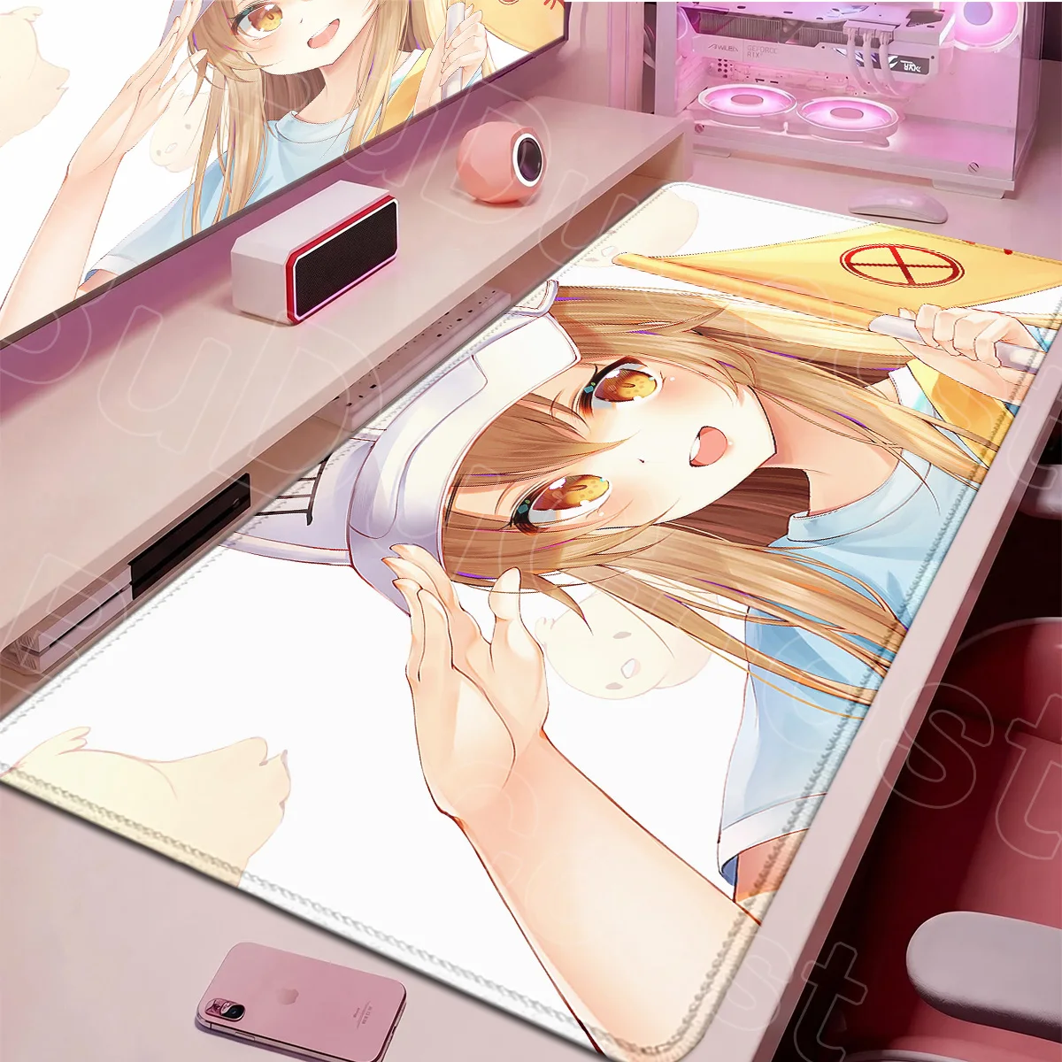 Mouse Pads Locking Edge Anime Gaming Accessories Laptop Keyboard Mats Cells at Work! Red Blood Cell AE3803 Desk Carpet 900x400mm