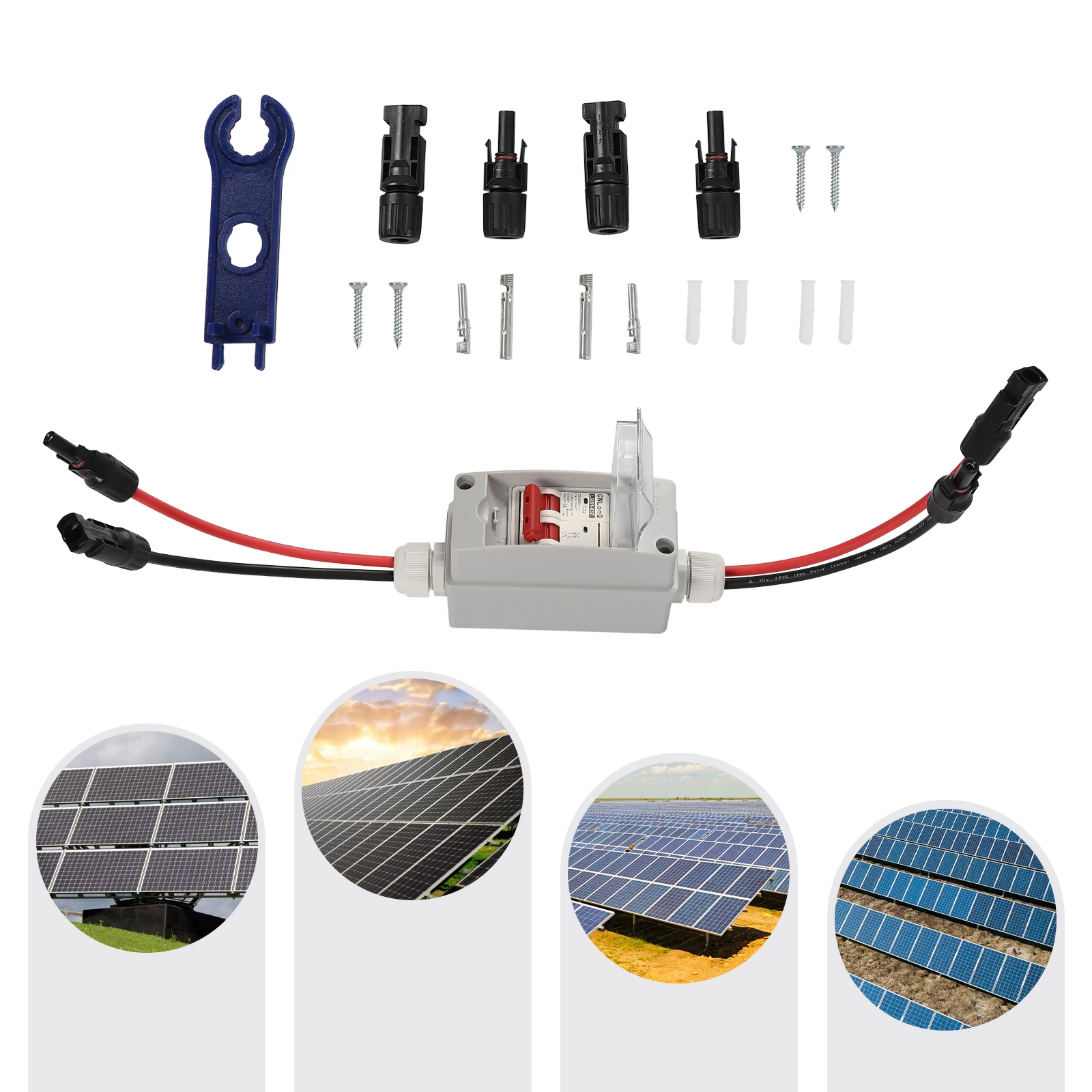 32 Amp 12V-400V DC Disconnect Switch Solar Panel Miniature Circuit Breaker with IP65 Distribution Box for Solar Panel