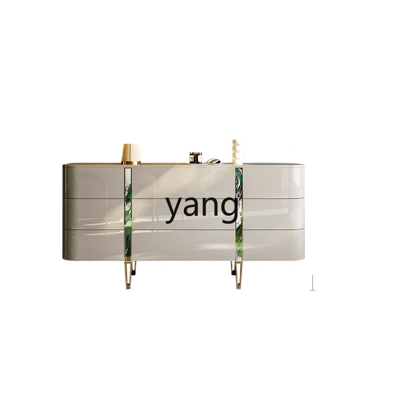 

LTT Modern Light Luxury Sideboard Cabinet Living Room Wall Storage Cabinet Entryway Solid Wood Console Cabinet