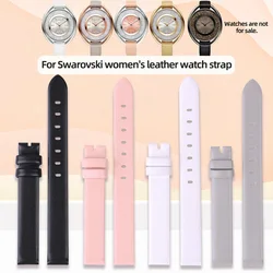 Suitable for Swarovski women's Leather Watch Strap 5158544 5158972 Small Size Slim Wrist Strap Equal Width Watch Band 12mm 14mm