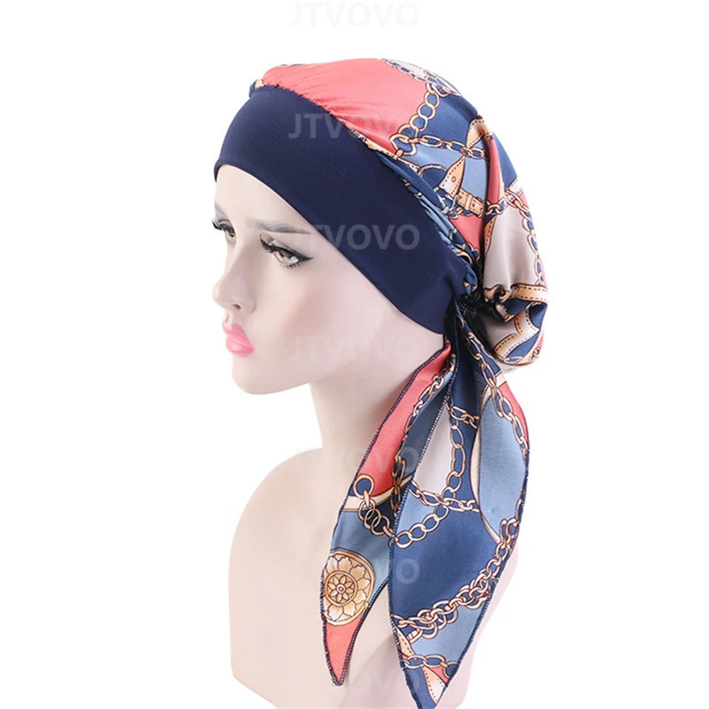 Women Muslim Underscarf elastic headband silky bonnet Muslim Women Scarf Turbans Head For Women's Hijabs Hijab Caps Hat Islamic