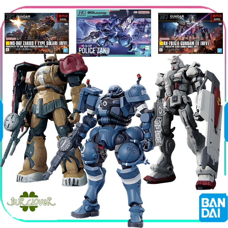Bandai Originale GUNDAM HGUC MSGG POLIZIA ZAKU RFV 1/144 Anime Action Figure Modello di Montaggio Giocattoli Da Collezione Modello Ornamenti Regali
