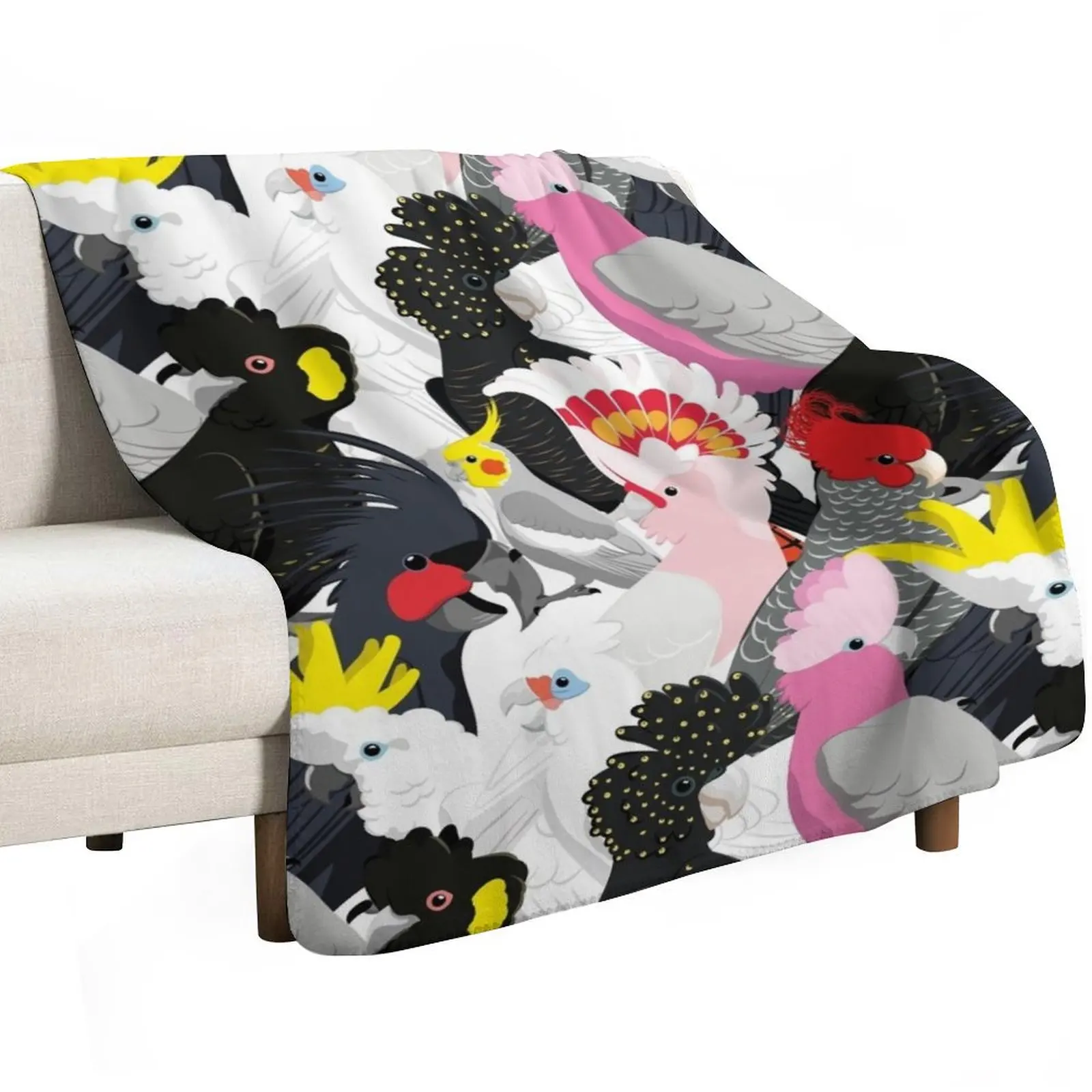 Cockatoo Fest Throw Blanket Luxury Brand Soft Beds Furrys Luxury Thicken Quilt Thermal Blankets