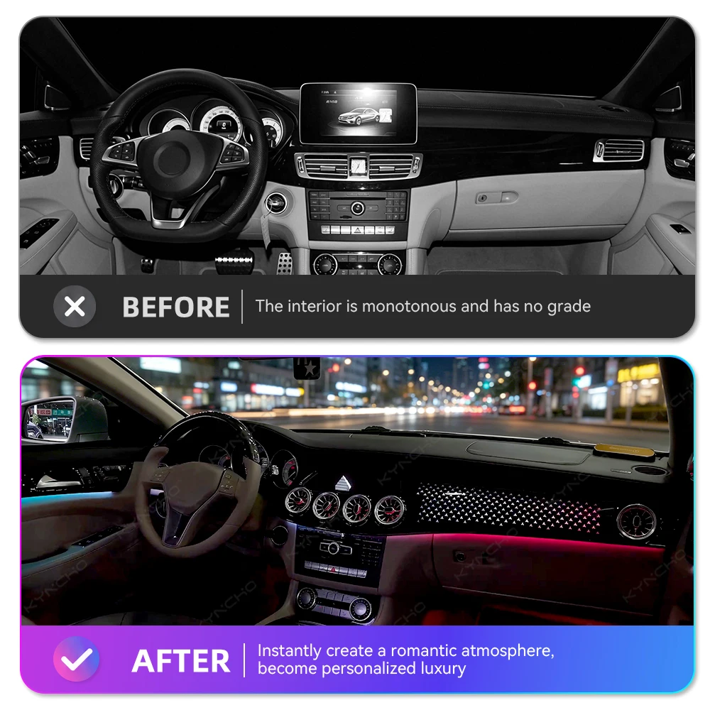 KYNCHO for Benz CLS C218 X218 Car Ambient Light Kit New Smart Symphony Light Auto Interior Lighting Automotive Ambient Lighting