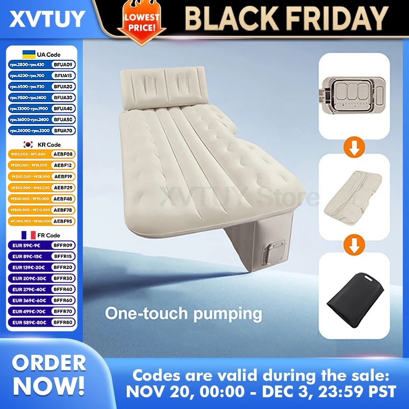 

Universal Car Back Seat Air Inflatable Travel Mattress Portable Multi Functional Sofa Pillow Outdoor Camping Mat Sleeping Pad