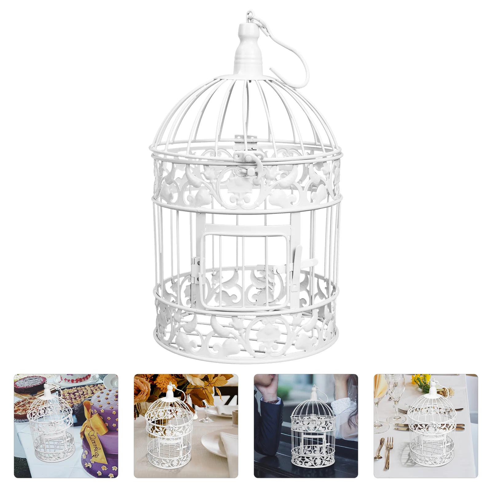 Birdcage Decoration Wedding Adorn Lantern Metal Flowers Outdoor Wrought Iron Home Craft Cages Photo Prop Ornament