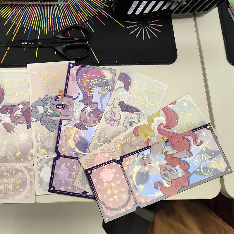 حقيقي KAYOU بلدي ليتل المهر ضوء النجوم الليزر تذكرة جمع بطاقة ستار التمنيات تألق مشرقة أنيمي الطرفية لعبة الهدايا