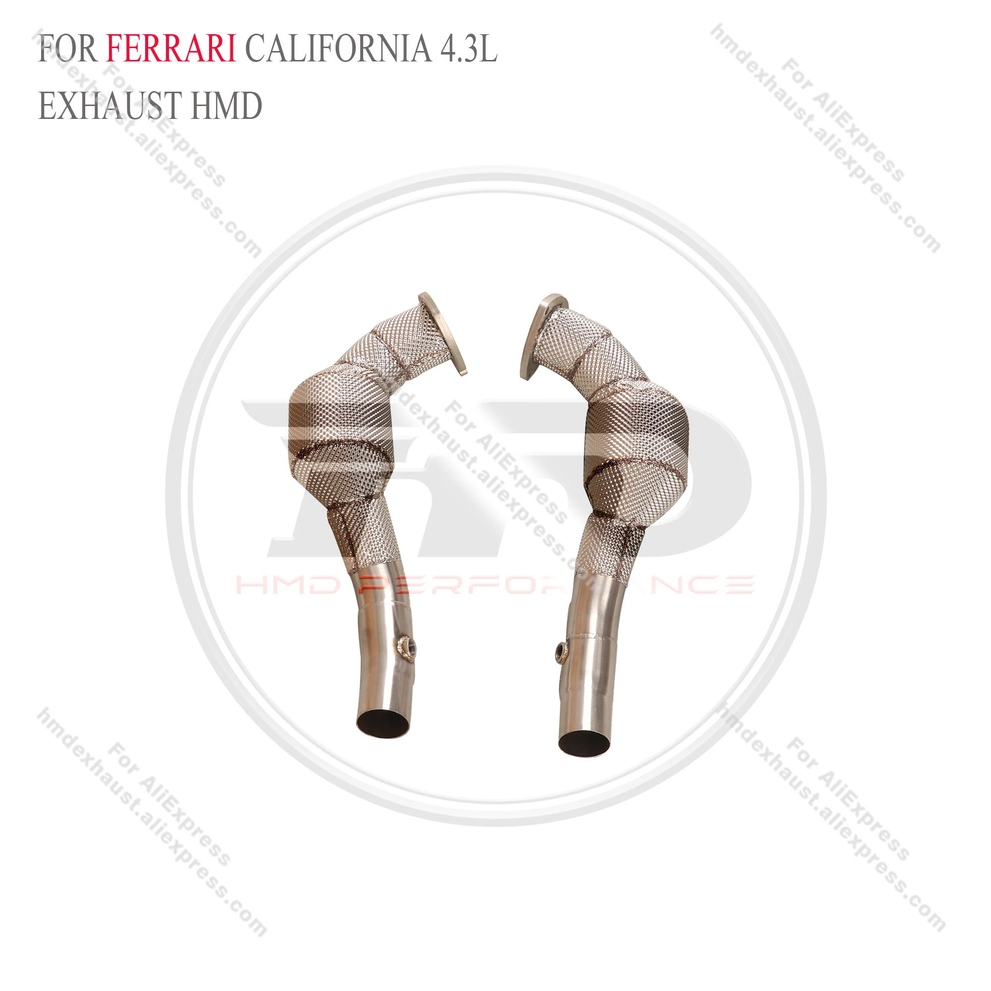 HMD Exhaust System High Flow Performance Downpipe for Ferrari California 4.3L  With Heat Shield