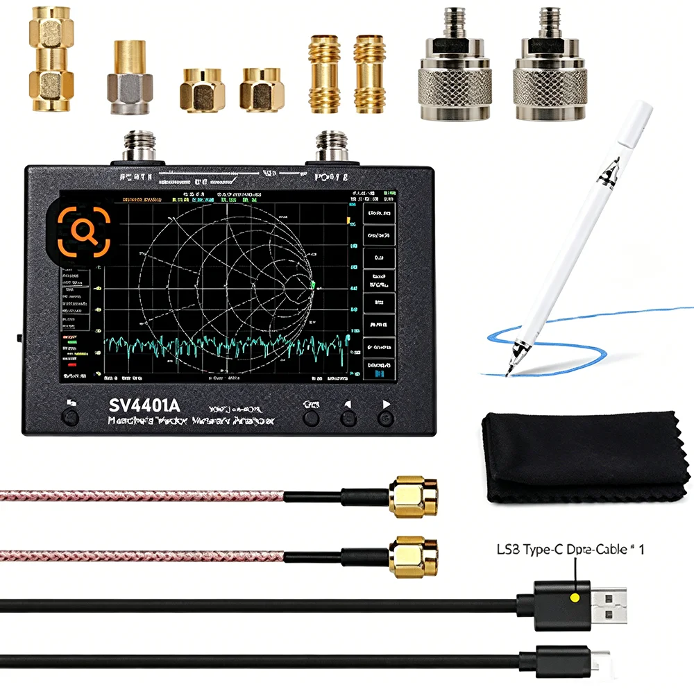 SV4401A Vector Network Analyzer 50KHz~4.4GHz with 7-Inch Touch Screen Antenna Analyzer Upgrade of