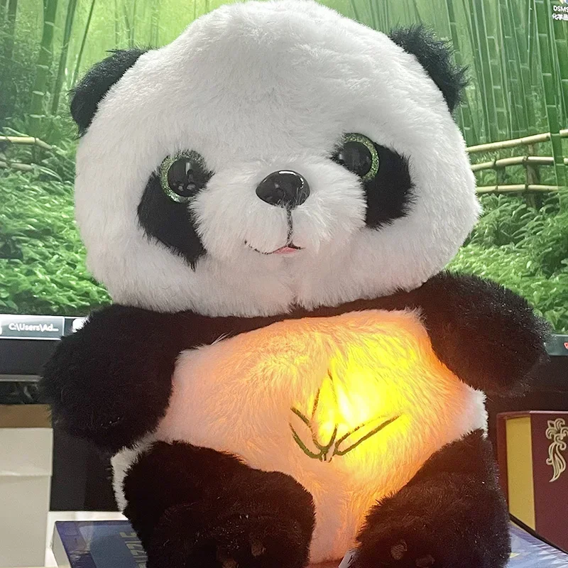 Panda respiratorio Bambino Lenitivo Peluche Bambola Giocattolo Bambino Bambini Musica lenitiva Compagno di sonno Giocattoli per bambole con suono e luce