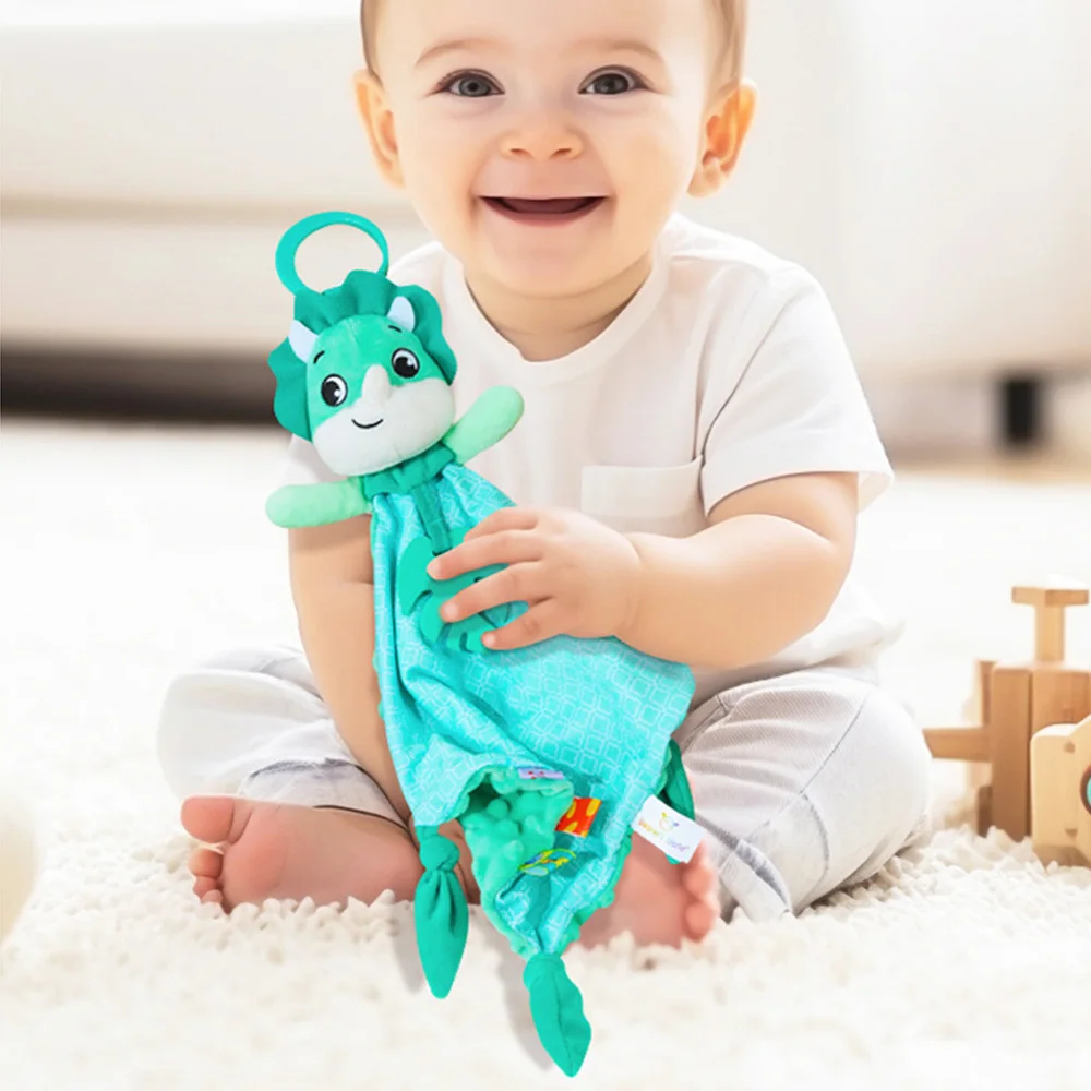 Coperta di sicurezza per bambini, peluche, volpe, elefante, dinosauro, morbido, adorabile, regali per bambini per neonati, giocattoli per bambini in peluche coccole