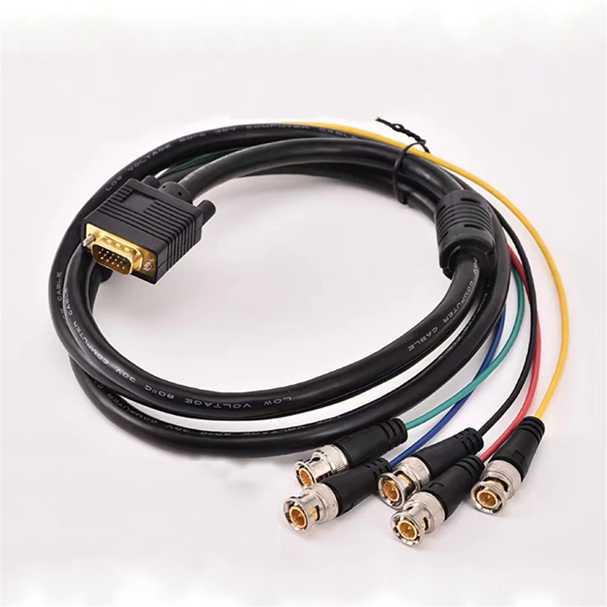 VGA to 5 BNC Cable Convert RGBHV Big Screen Video Conversion Video Cord 3 Meters Video Graphics Array Male to BNC