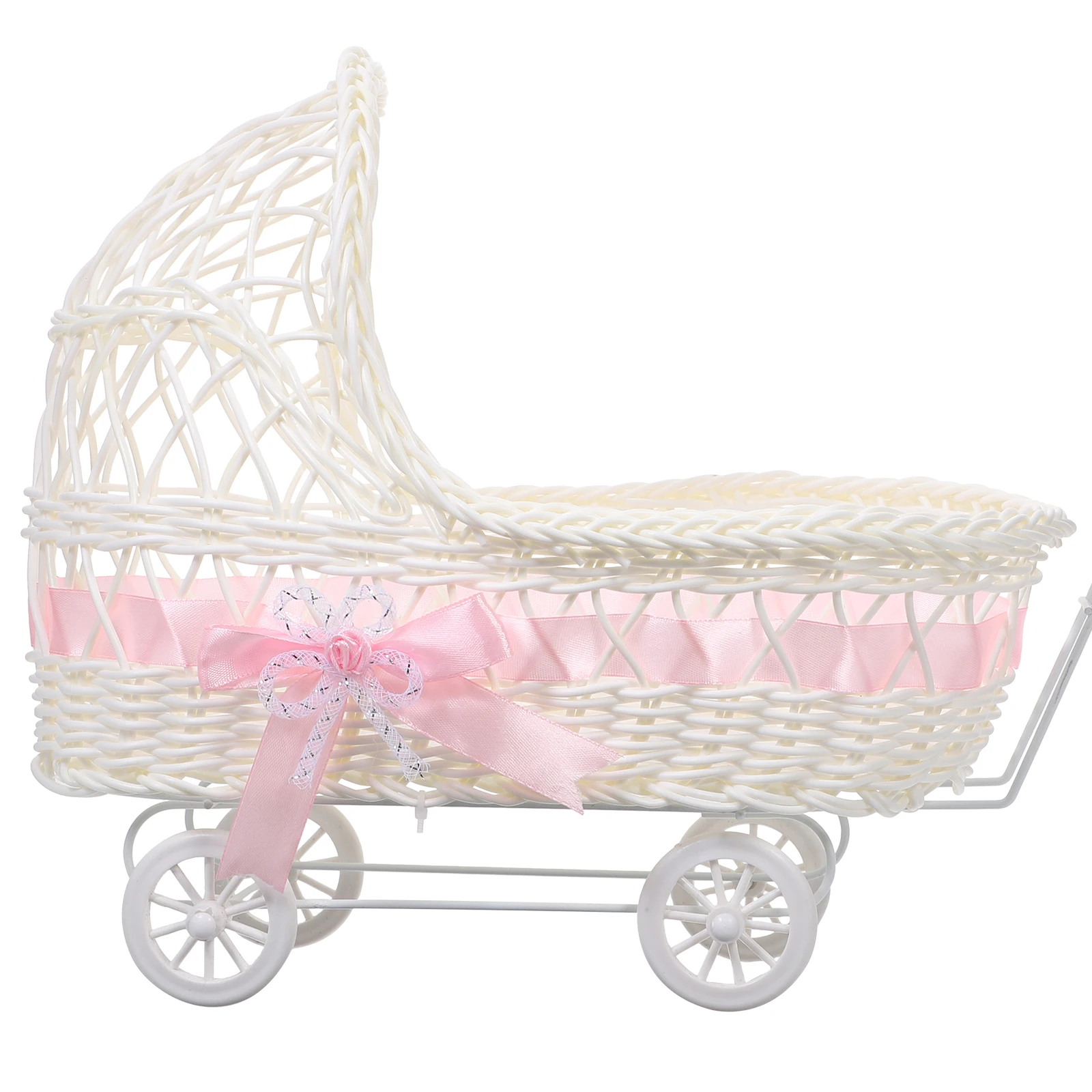 

1pc Woven Trolley Shower For Candy Flowers Decorations Storage Party Favors Wedding Gift Basket Small Baskets Home Decor