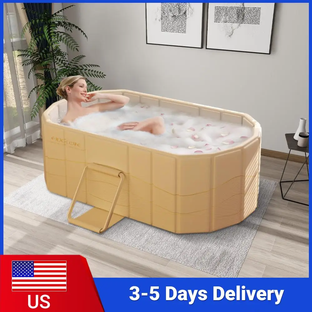 

Складная переносная ванна для ледяных процедур, большая отдельностоящая ванна для дома, с двойным сливом, для холодных погружений, для дома и спортзала