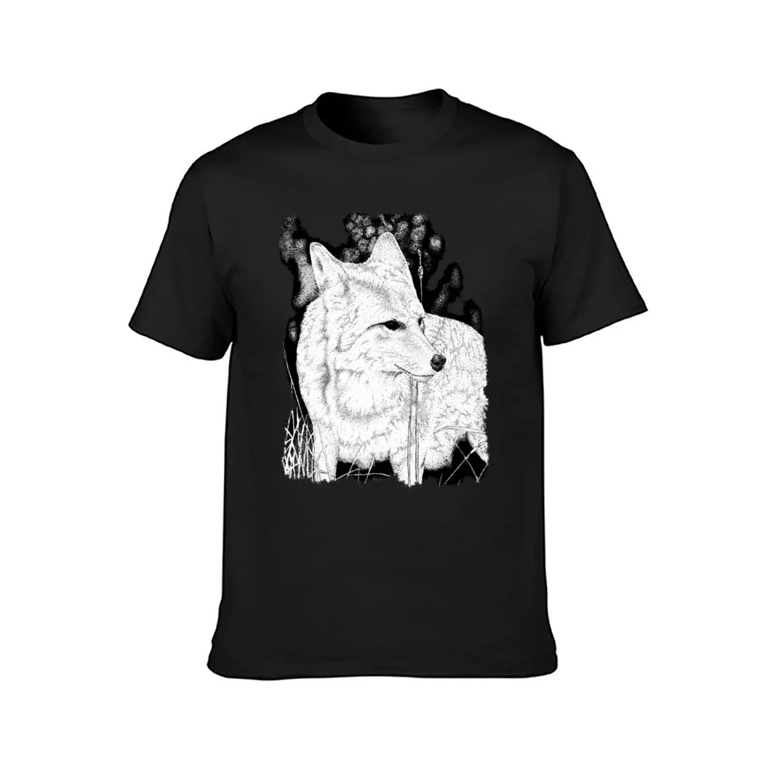 White Coyote T-Shirt Short sleeve tee funnys designer t shirt men