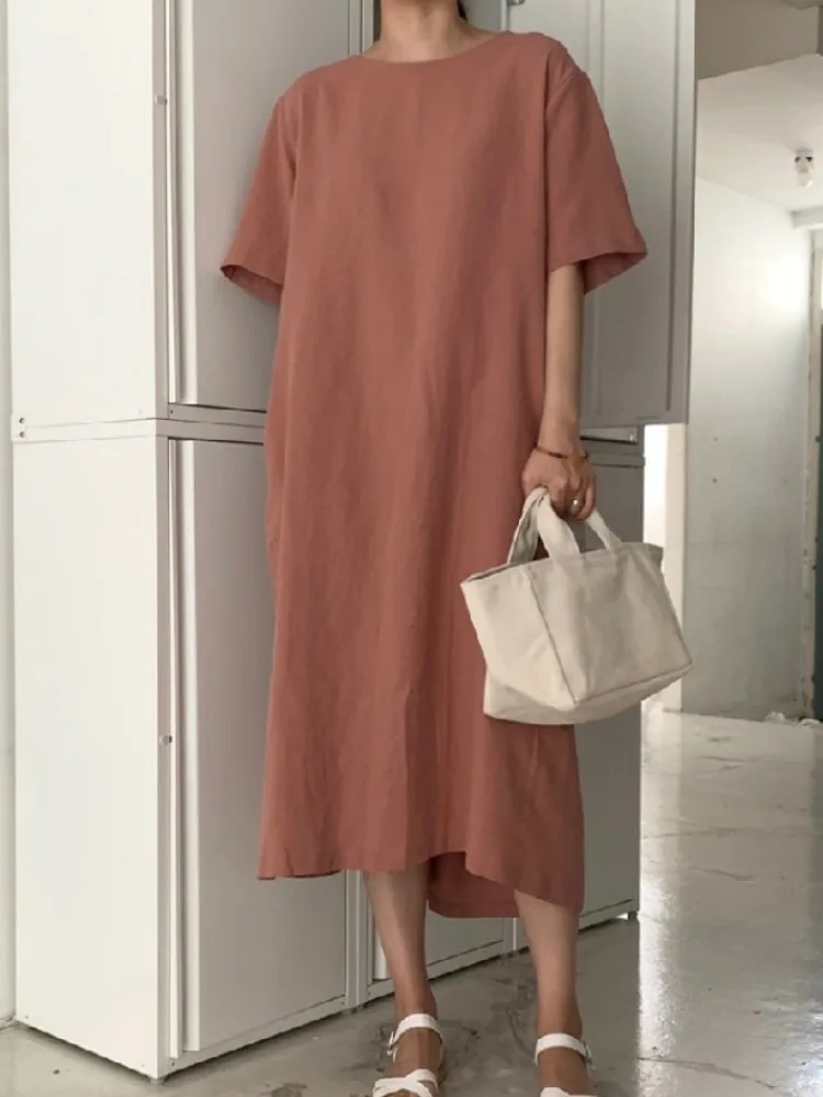 

Шикарное свободное винтажное платье с поясом для женщин больших размеров, весна-лето-осень, повседневная одежда, удобный дышащий цельный предмет