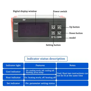 STC 1000 Digital Thermostat for Temperature Controller Incubator, thermostat relay, refrigeration heating, 12V, 24V, 110V, 220V 10 Main Sales Thermostat for Hoker - №9