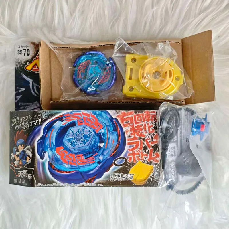 

BB70 gyro set (including transmitter) blue and red transparent shell one-wing blade Pegasus theme core pattern Light Launcher